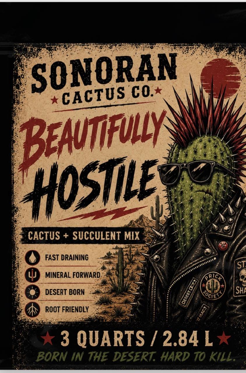 Sonoran Cactus Co. Beautifully Hostile cactus and succulent soil artwork